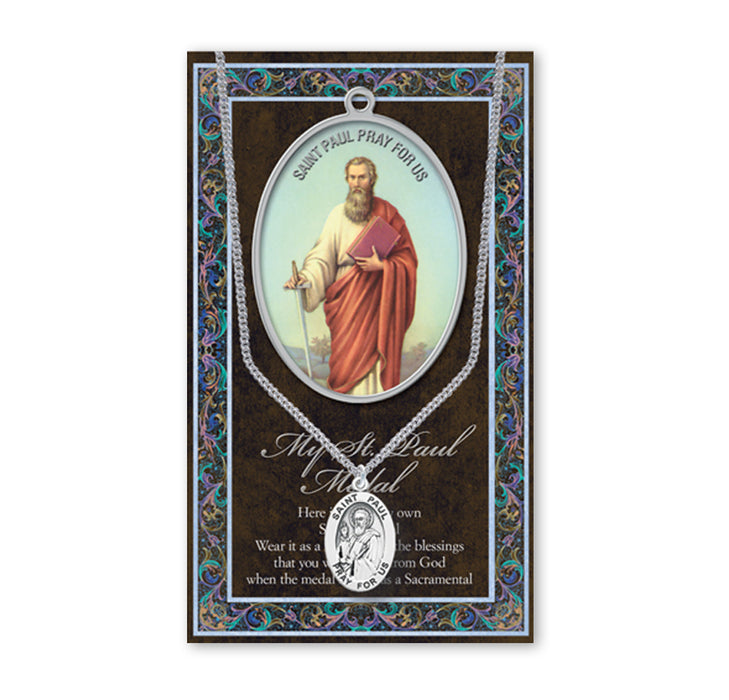 Saint Paul Biography Pamphlet and Patron Saint Medal Keep God in Life