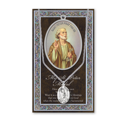 Saint Peter Biography Pamphlet and Patron Saint Medal Keep God in Life