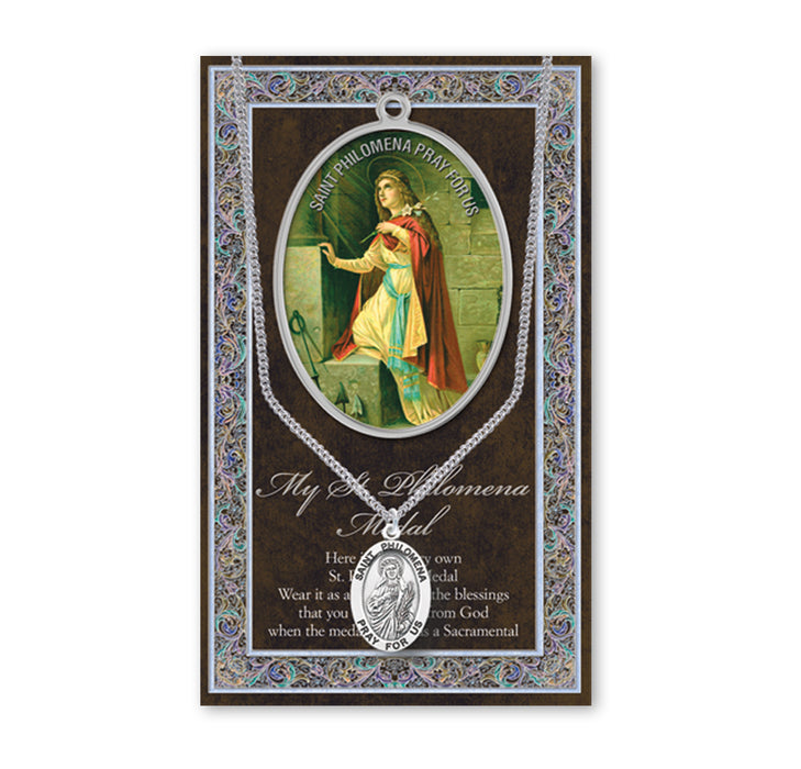 Saint Philomena Biography Pamphlet and Patron Saint Medal Keep God in Life