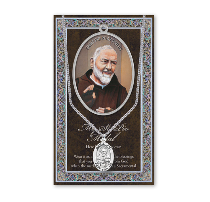 Saint Pio Biography Pamphlet and Patron Saint Medal Keep God in Life