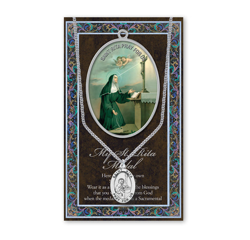 Saint Rita Biography Pamphlet and Patron Saint Medal Keep God in Life