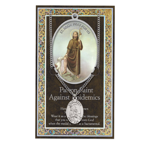Saint Roch Biography Pamphlet and Patron Saint Medal Keep God in Life