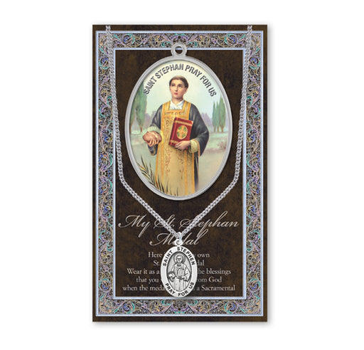 Saint Stephen Biography Pamphlet and Patron Saint Medal Keep God in Life