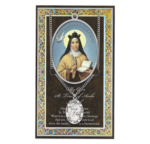 Saint Teresa of Avila Biography Pamphlet and Patron Saint Medal Keep God in Life
