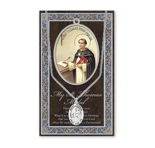 Saint Thomas Biography Pamphlet and Patron Saint Medal Keep God in Life