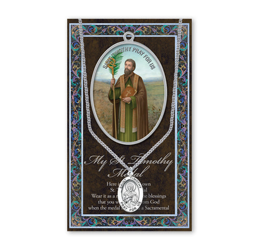 Saint Timothy Biography Pamphlet and Patron Saint Medal Keep God in Life