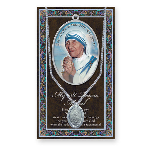 Saint Teresa of Calcutta Biography Pamphlet and Patron Saint Medal Keep God in Life