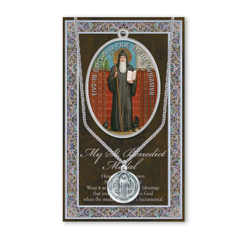 Saint Benedict Biography Pamphlet and Patron Saint Medal Keep God in Life
