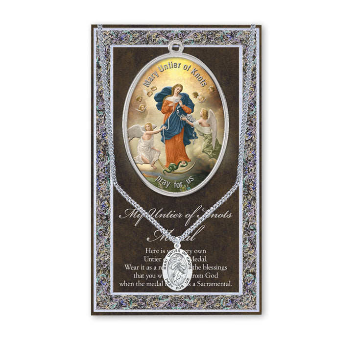 Our Lady Untier of Knots Biography Pamphlet and Patron Saint Medal Keep God in Life