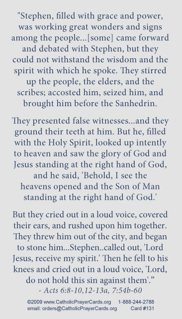 St. Stephen Prayer Card, 10-Pack Keep God in Life