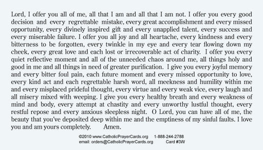 Crown of Thorns LAMINATED Prayer Card 3-Pack Keep God in Life