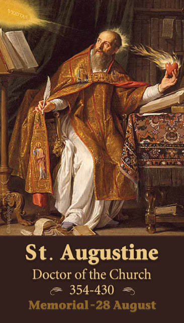 St. Augustine LAMINATED Prayer Card, 5-Pack Keep God in Life
