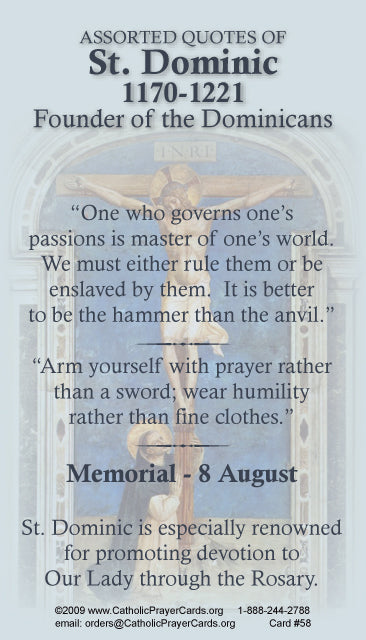St. Dominic Prayer Card, 10-Pack Keep God in Life