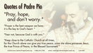 St. Pio LAMINATED Prayer Card, 5-Pack Keep God in Life