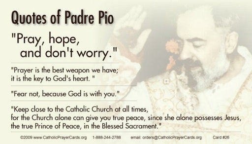 St. Pio Prayer Card, 10-Pack Keep God in Life