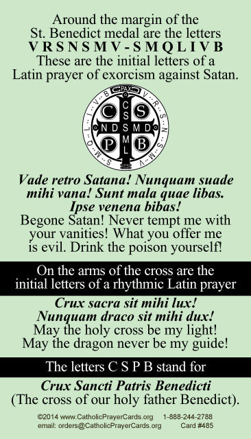 St. Benedict Medal Prayer Card, 10-Pack Keep God in Life