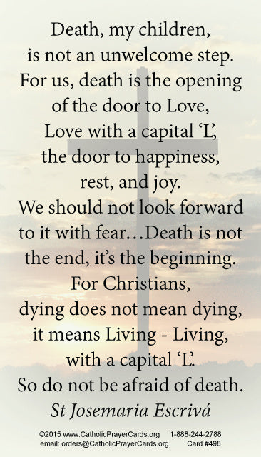 Death is Not the End Prayer Card, 10-Pack Keep God in Life