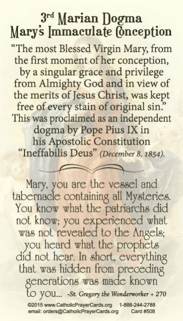 Immaculata Prayer Card, 10-Pack Keep God in Life