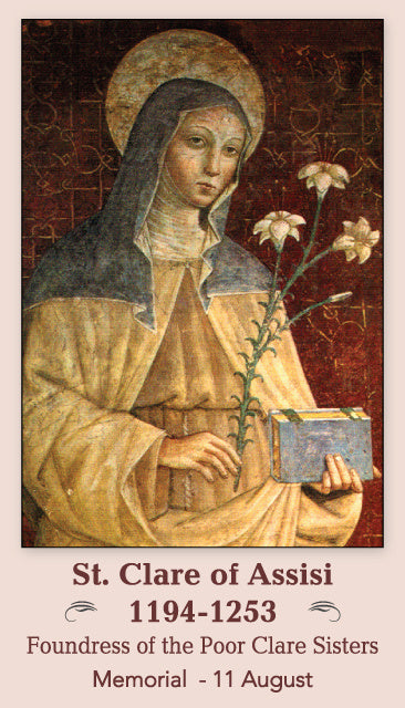 St. Clare Prayer Card, 10-Pack Keep God in Life