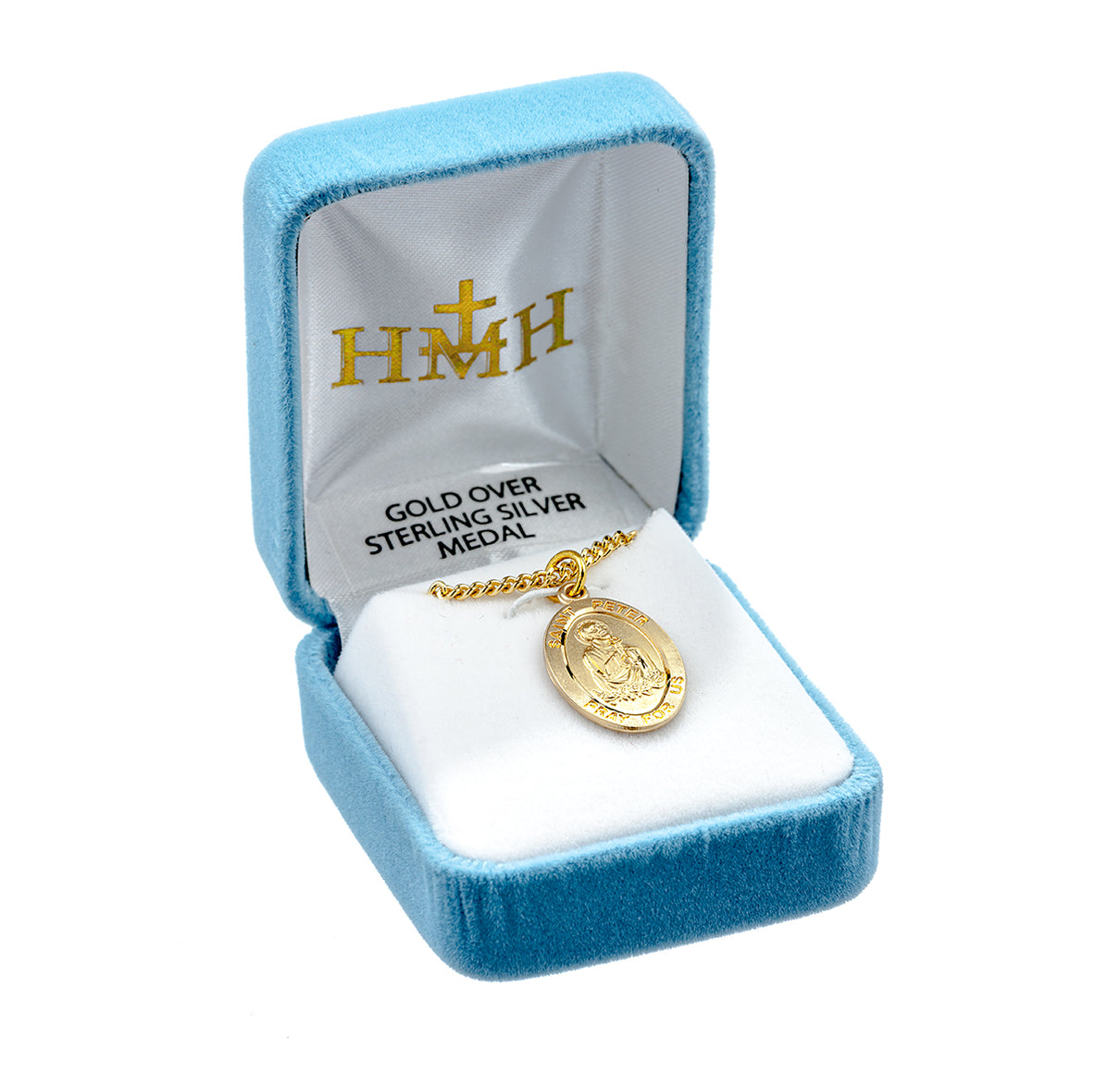 Patron Saint Peter Oval Gold Over Sterling Silver Medal — Keep God in Life
