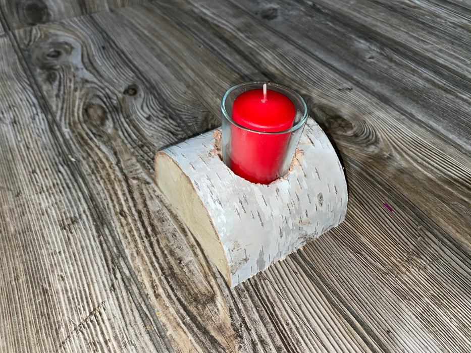 White Birch Candle Display, 1 Candle Included Keep God in Life