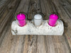 White Birch Candle Display, 3 Candles Included Keep God in Life