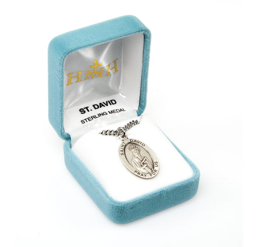 Patron Saint David Oval Sterling Silver Medal Keep God in Life