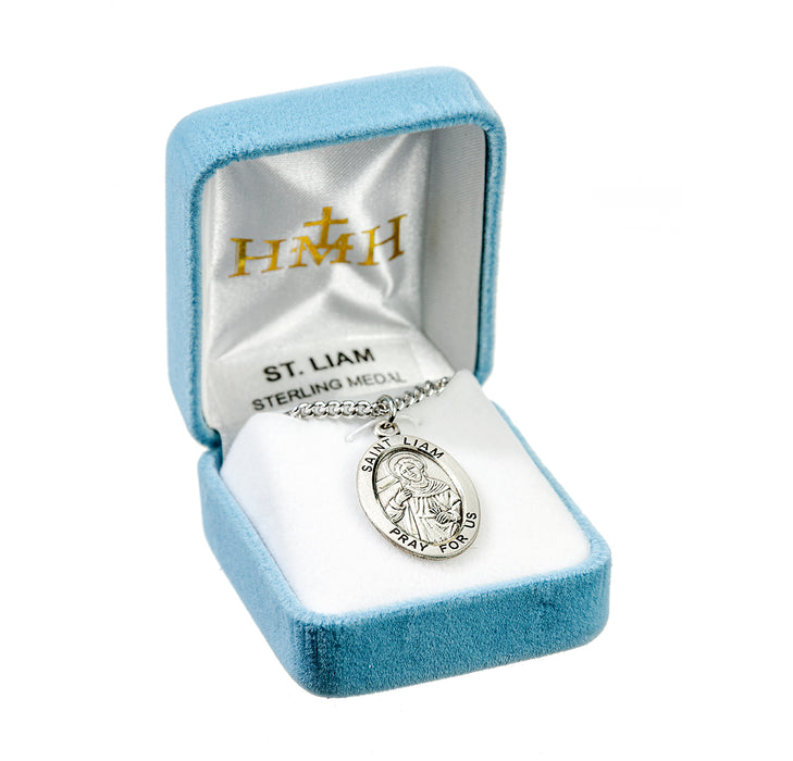 Patron Saint Liam Oval Sterling Silver Medal Keep God in Life