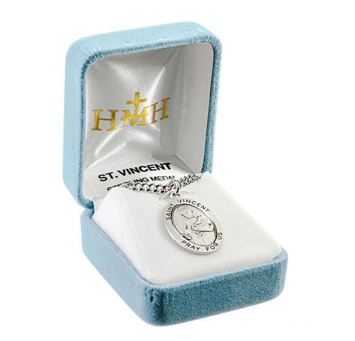 Patron Saint Vincent de Paul Oval Sterling Silver Medal Keep God in Life