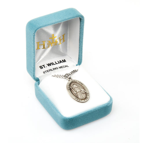Patron Saint William Oval Sterling Silver Medal Keep God in Life