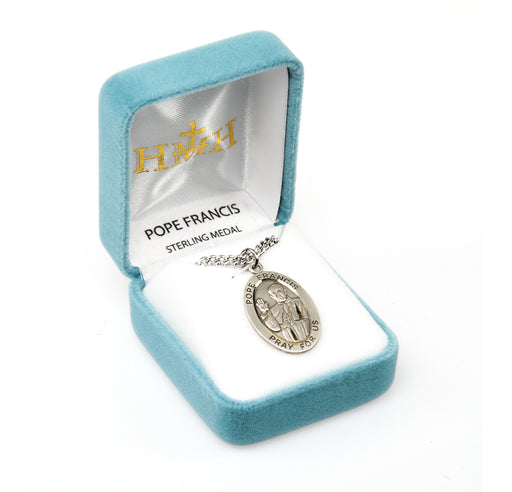 Pope Francis Oval Sterling Silver Medal Keep God in Life