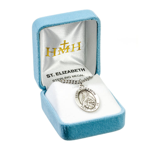 Patron Saint Elizabeth Oval Sterling Silver Medal Keep God in Life
