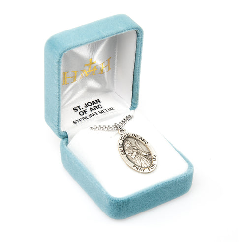 Patron Saint Joan of Arc Oval Sterling Silver Medal Keep God in Life