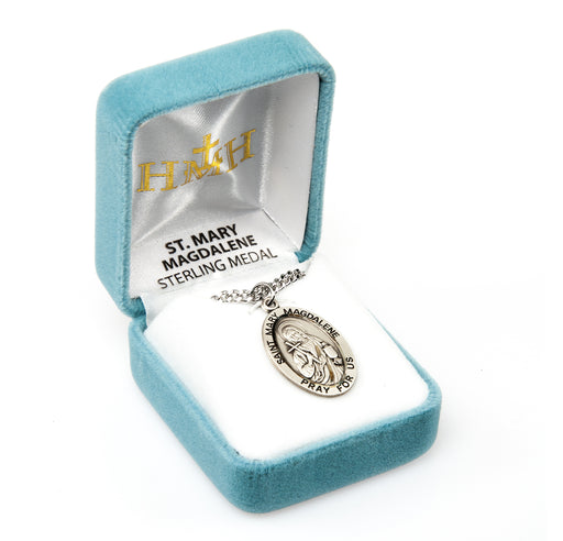 Patron Saint Mary Magdalene Oval Sterling Silver Medal Keep God in Life