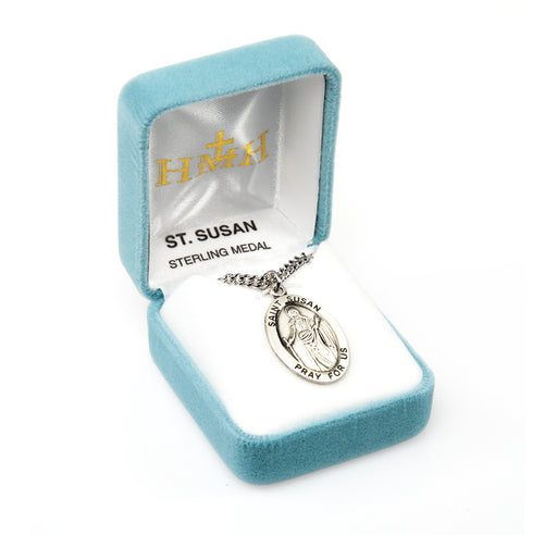 Patron Saint Susan Oval Sterling Silver Medal Keep God in Life
