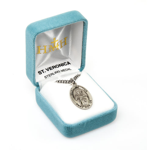 Patron Saint Veronica Oval Sterling Silver Medal Keep God in Life