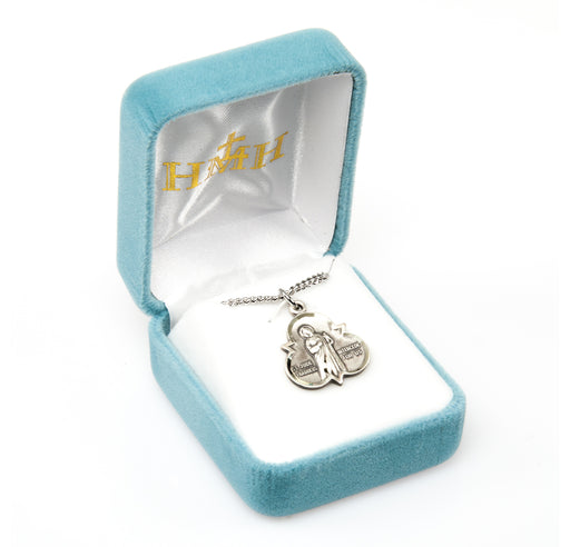 Saint Jude Thaddeus Sterling Silver Trinity Symbol Medal Keep God in Life