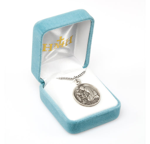 Saint Francis of Assisi Round Sterling Silver Medal Keep God in Life