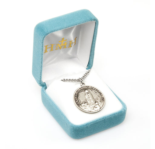Our Lady of Fatima Round Sterling Silver Medal Keep God in Life