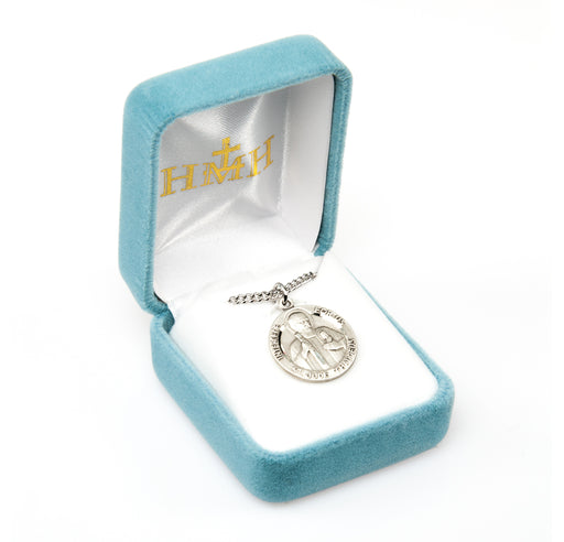 Saint Jude Thaddeus Round Sterling Silver Medal Keep God in Life