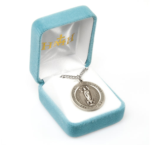 Our Lady of Guadalupe Round Sterling Silver Medal Keep God in Life