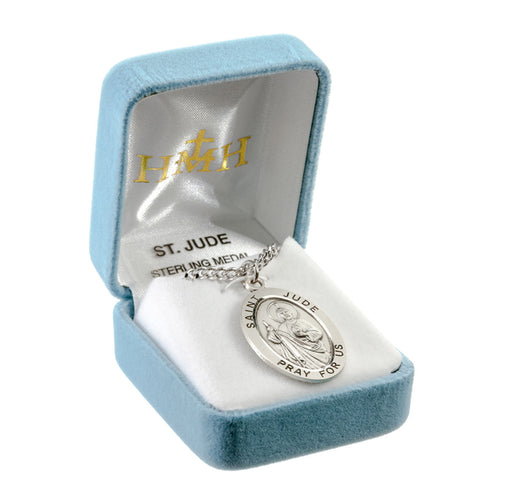 Patron Saint Jude Oval Sterling Silver Medal Keep God in Life