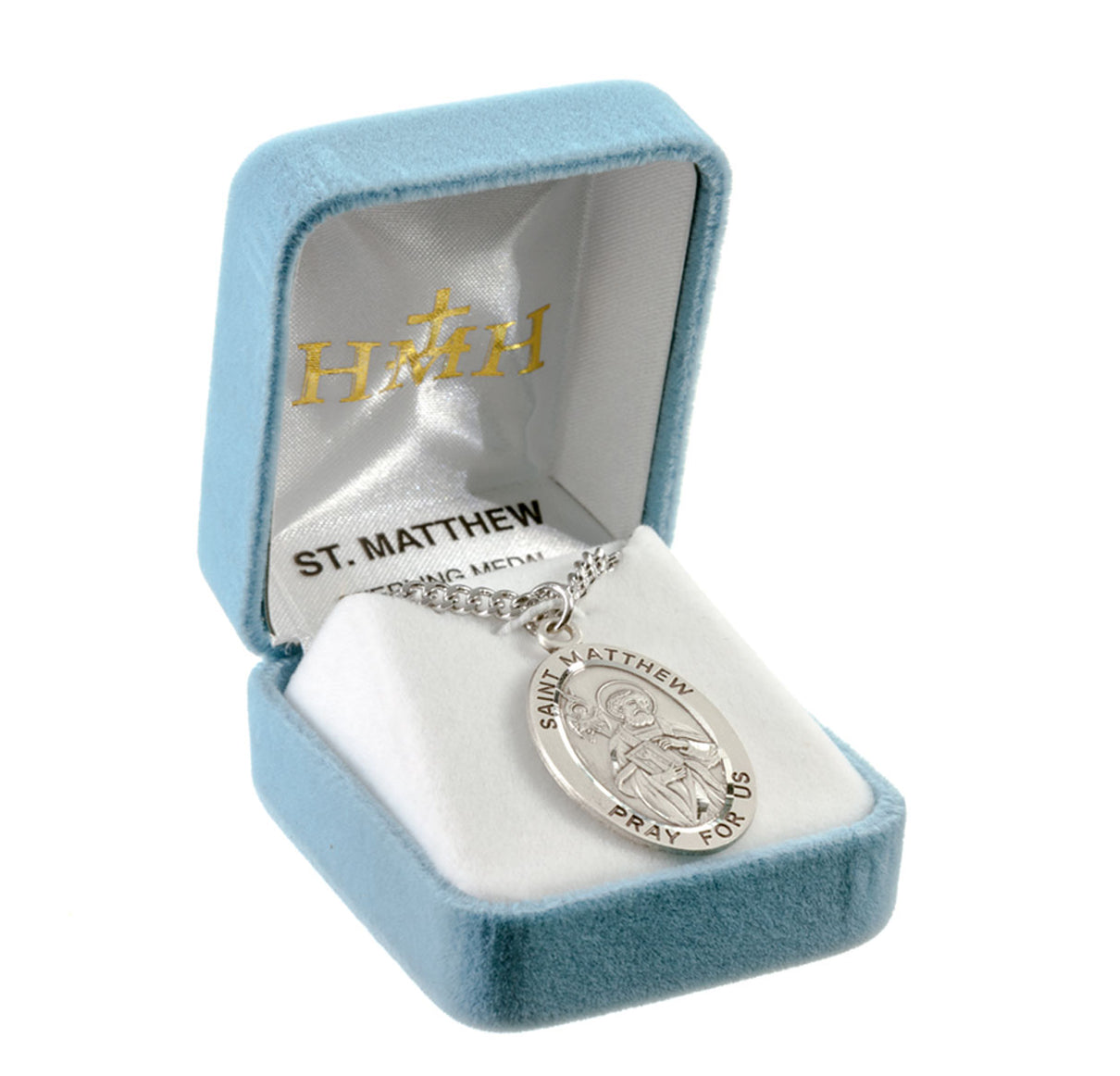 Patron Saint Matthew Oval 24 Inch Sterling Silver Medal Necklace — Keep ...