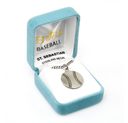 Saint Sebastian Sterling Silver Baseball Athlete Medal Keep God in Life