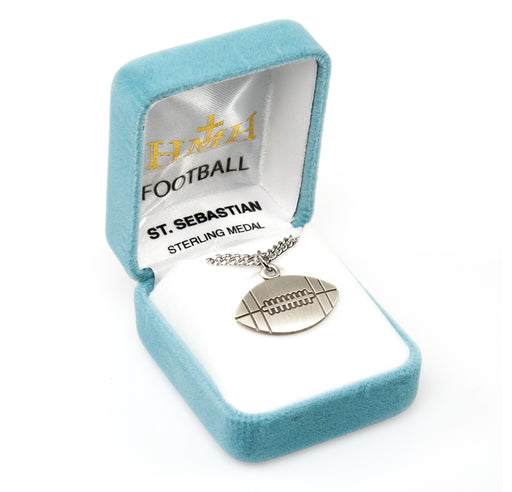 Saint Sebastian Sterling Silver Football Athlete Medal Keep God in Life