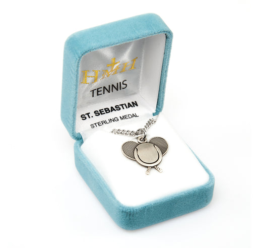Saint Sebastian Sterling Silver Tennis Athlete Medal Keep God in Life