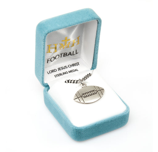 Lord Jesus Christ Sterling Silver Football Athlete Medal Keep God in Life