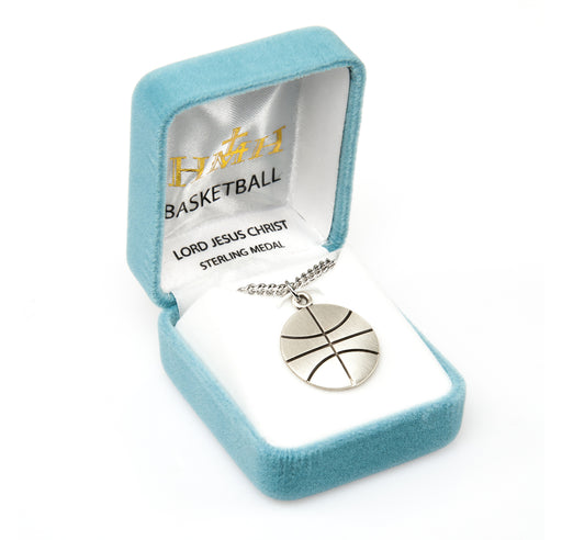 Lord Jesus Christ Sterling Silver Basketball Athlete Medal Keep God in Life