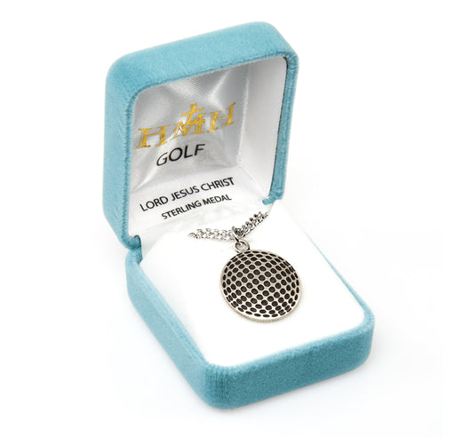 Lord Jesus Christ Sterling Silver Golf Athlete Medal Keep God in Life