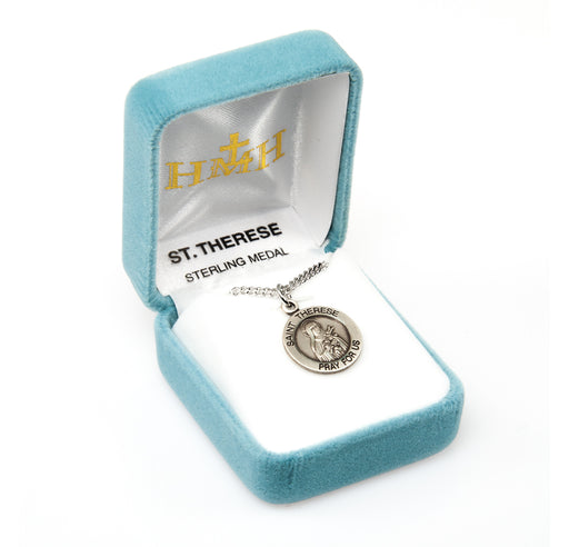 Saint Therese of Lisieux Round Sterling Silver Medal Keep God in Life